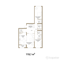 ЖК ESTET — 3-ком 119,1 м² (от 125 650 500 тг)