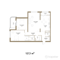 ЖК ESTET — 3-ком 127,1 м² (от 117 567 500 тг)
