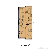 ЖК Aristocrat — 3-ком 92,6 м² (от 35 195 600 тг)