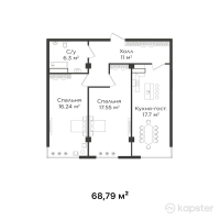 ЖК QADAM — 2-ком 68,8 м² (null)