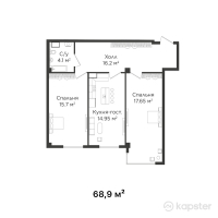ЖК QADAM — 2-ком 68,9 м² (null)