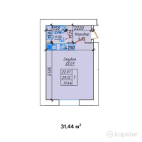 ЖК Гималай — 1-ком 31,4 м² (от 11 004 000 тг)