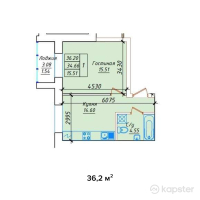 ЖК Гималай — 1-ком 36,2 м² (от 12 308 000 тг)