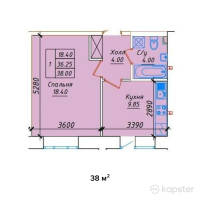 ЖК Гималай — 1-ком 38 м² (от 12 540 000 тг)