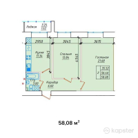 ЖК Гималай — 2-ком 58,1 м² (от 19 166 500 тг)