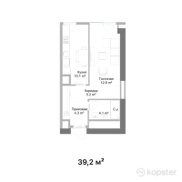 ЖК RAMS Saiahat — 1-ком 39.2 м² (от 33,082,470 тг)