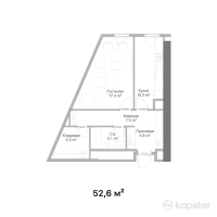 ЖК RAMS Saiahat — 1-ком 52,6 м² (от 45 030 755 тг)
