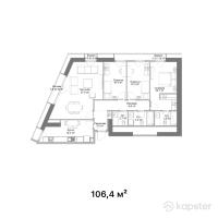 ЖК RAMS Saiahat — 4-ком 106.4 м² (от 63,308,000 тг)