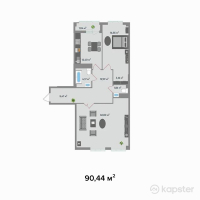 ЖК Asylym — 2-ком 90,4 м² (от 46 576 600 тг)