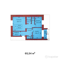 ЖК Уют — 2-ком 65,5 м² (от 22 283 600 тг)