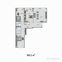 ЖК Asylym — 3-ком 96,2 м² (от 49 543 000 тг)