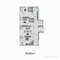 ЖК Asylym — 3-ком 110,3 м² (от 56 799 500 тг)