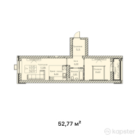 ЖК Eva — 2-ком 52,8 м² (от 18 469 500 тг)