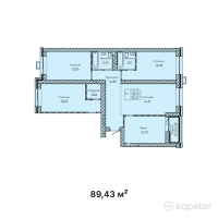 ЖК Eva — 3-ком 89,4 м² (от 31 300 500 тг)