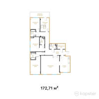КД Tau Residence — 5-ком 172,1 м² (от 138 168 000 тг)