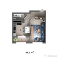 ЖК Ilan Tower — 1-ком 51,9 м² (от 31 140 000 тг)