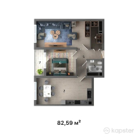 ЖК Ilan Tower — 2-ком 82,6 м² (от 49 554 000 тг)