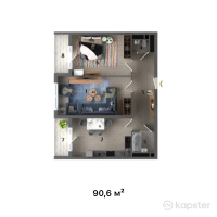 ЖК Ilan Tower — 2-ком 90,6 м² (от 54 360 000 тг)