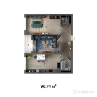 ЖК Ilan Tower — 2-ком 90,7 м² (от 54 444 000 тг)