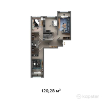 ЖК Ilan Tower — 3-ком 120,3 м² (от 72 168 000 тг)