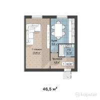 ЖК Мунара — 1-ком 46,5 м² (от 8 370 000 тг)