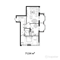 ЖК Tumar Club — 2-ком 71,9 м² (от 38 799 000 тг)