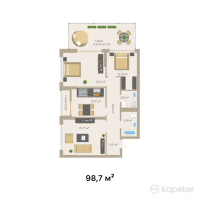 ЖК Ferrum City — 3-ком 98,7 м² (от 45 471 090 тг)
