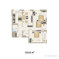 ЖК Ferrum City — 3-ком 120,8 м² (от 55 652 560 тг)