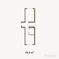 ЖК Tenir — 2-ком 45,4 м² (от 17 978 400 тг)