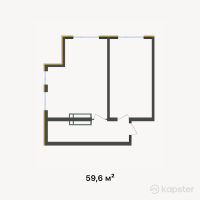 ЖК Tenir — 2-ком 59,6 м² (от 21 634 800 тг)