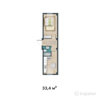ЖК Kemel - Ui — 1-ком 33,4 м² (от 12 358 000 тг)