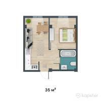 ЖК Kemel - Ui — 1-ком 35 м² (от 12 950 000 тг)
