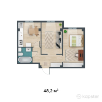 ЖК Kemel - Ui — 2-ком 48,2 м² (от 17 834 000 тг)