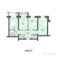 ЖК NOVO-Dom — 3-ком 103 м² (от 30 900 000 тг)