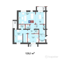 ЖК NOVO-Dom — 3-ком 129,1 м² (от 38 730 000 тг)