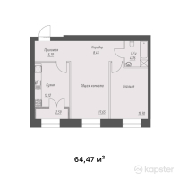 ЖК Asyl Mura — 2-ком 64,5 м² (от 29 656 200 тг)
