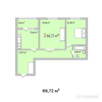 ЖК Green Park — 2-ком 66,7 м² (от 27 355 200 тг)
