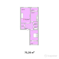 ЖК Green Park — 2-ком 75,3 м² (от 30 856 600 тг)