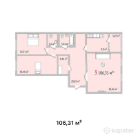 ЖК Green Park — 3-ком 106,3 м² (от 43 587 100 тг)