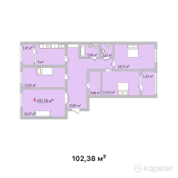 ЖК Green Park — 4-ком 102,4 м² (от 41 975 800 тг)