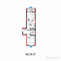 ЖК Batysmura — 2-ком 50,8 м² (от 26 918 700 тг)