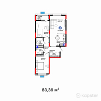 ЖК Batysmura — 3-ком 83,4 м² (от 44 196 700 тг)