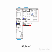ЖК Batysmura — 3-ком 98,2 м² (от 52 067 200 тг)