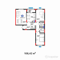 ЖК Batysmura — 3-ком 108,4 м² (от 57 462 600 тг)