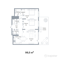 ЖК Benelux — 3-ком 99,5 м² (от 149 250 000 тг)