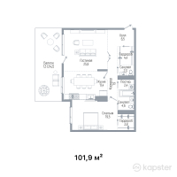 ЖК Benelux — 2-ком 101,9 м² (от 152 850 000 тг)