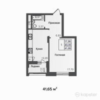 ЖК Asylym Park 1 — 1-ком 41,7 м² (от 20 741 700 тг)
