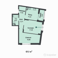 ЖК Asylym Park 1 — 2-ком 61,1 м² (от 30 427 800 тг)