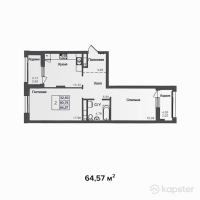 ЖК Asylym Park 1 — 2-ком 64,6 м² (от 32 155 860 тг)