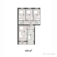 КД Green Garden — 3-ком 120 м² (от 38 400 000 тг)